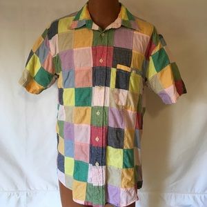 Shortsleeved men’s patchwork shirt